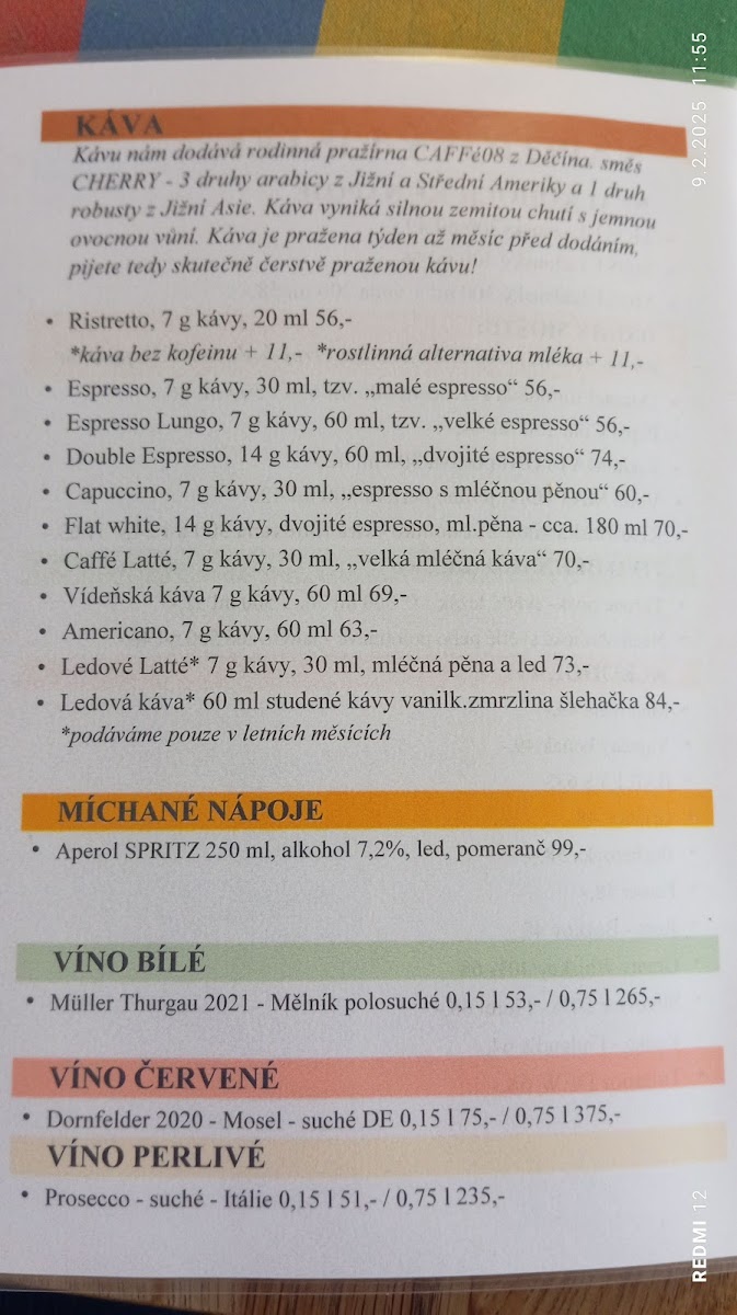 Menu U Kone - Restaurace S Cukrarnou-2
