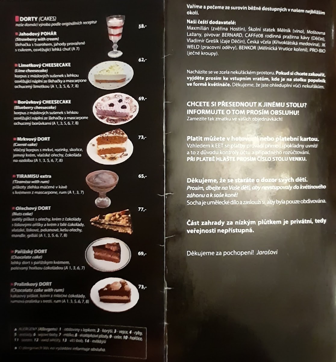 Menu U Kone - Restaurace S Cukrarnou-7