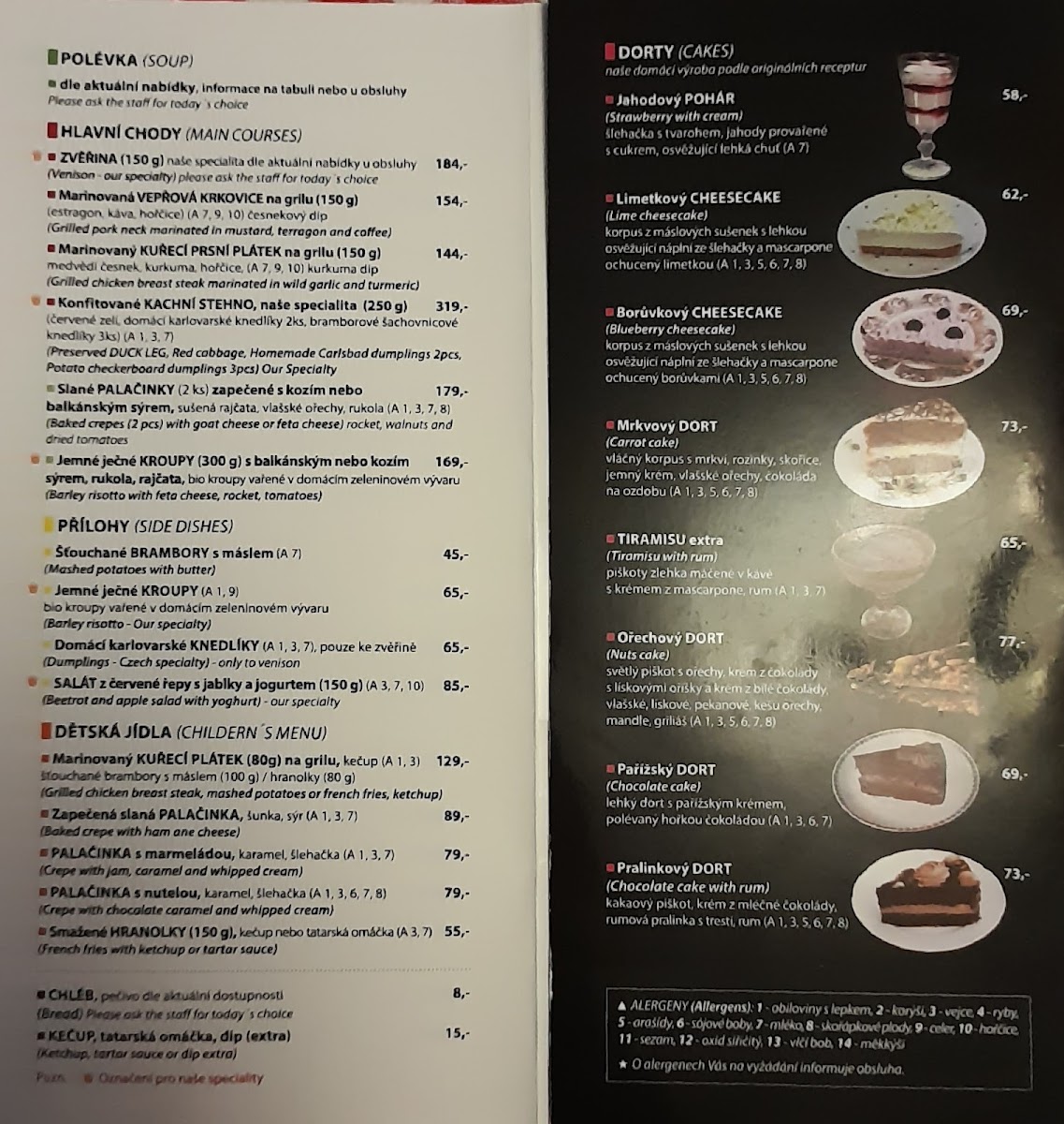 Menu U Kone - Restaurace S Cukrarnou-8