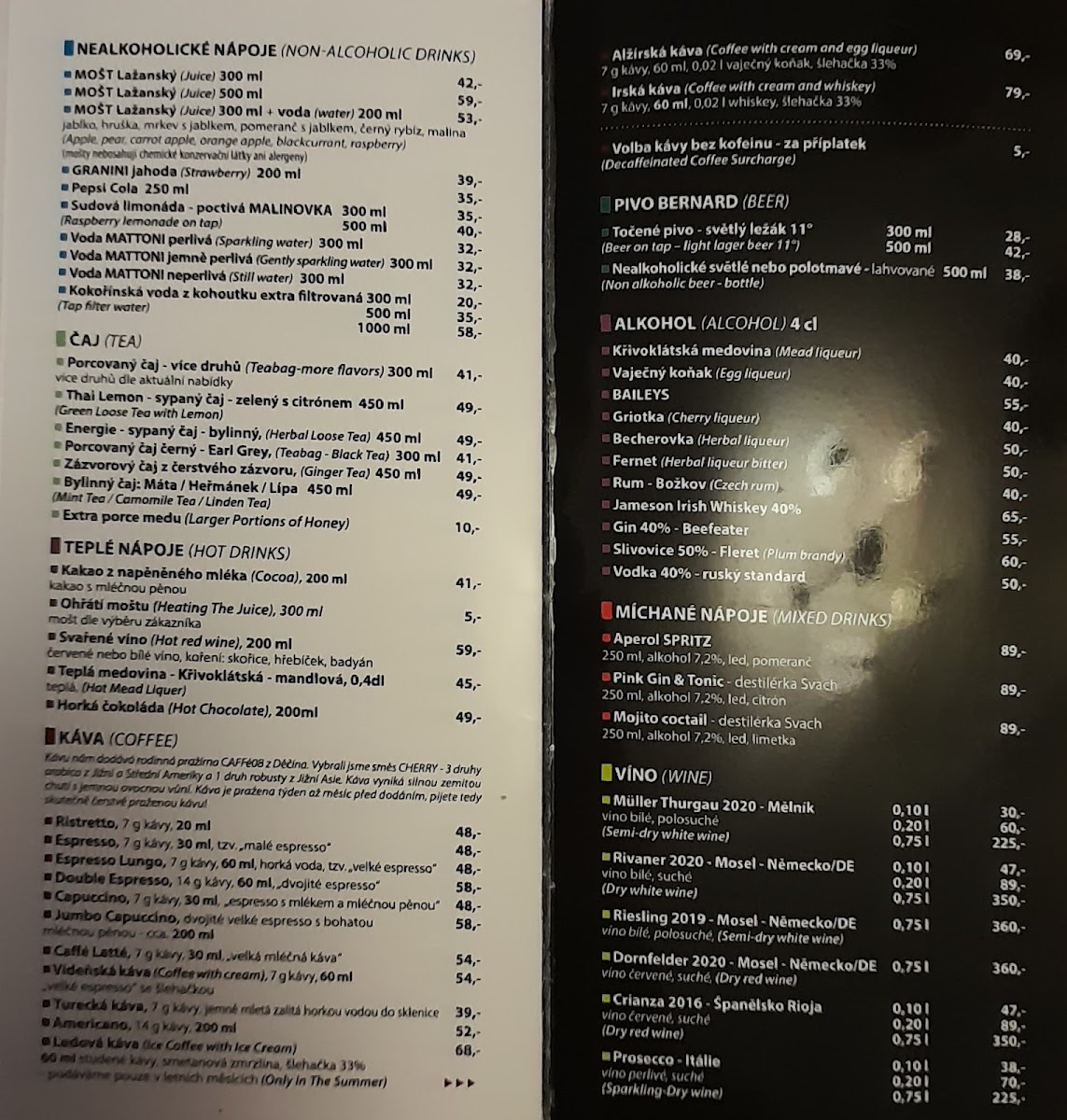 Menu U Kone - Restaurace S Cukrarnou-9